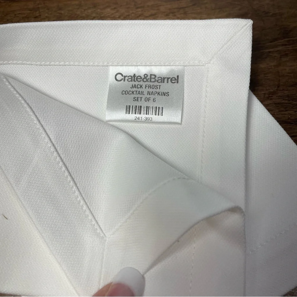 Crate & Barrel Jack Frost cloth cocktail napkins new 2